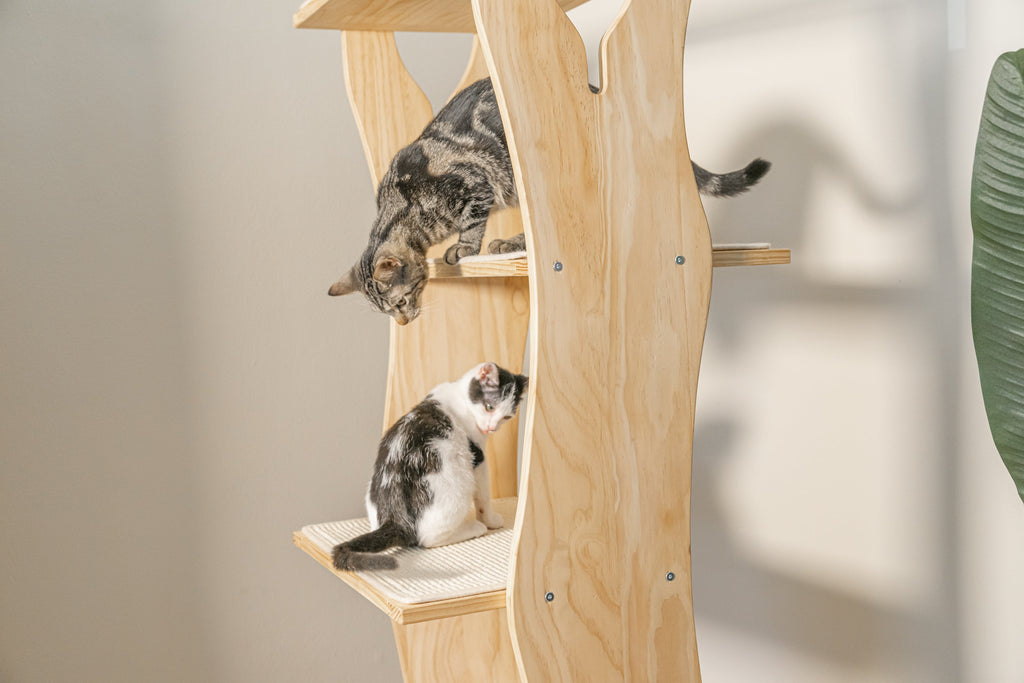 Dailypets Modern Wooden Cat Tower with Sisal Perches