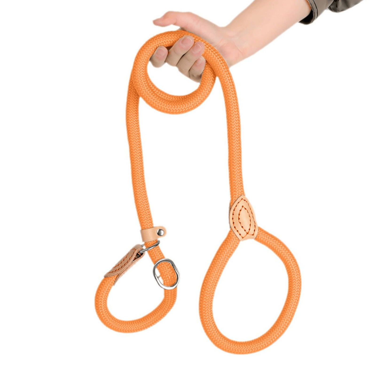 Dailypets Adjustable Slip Lead for Medium & Large Dogs with Heavy-Duty Braided Rope