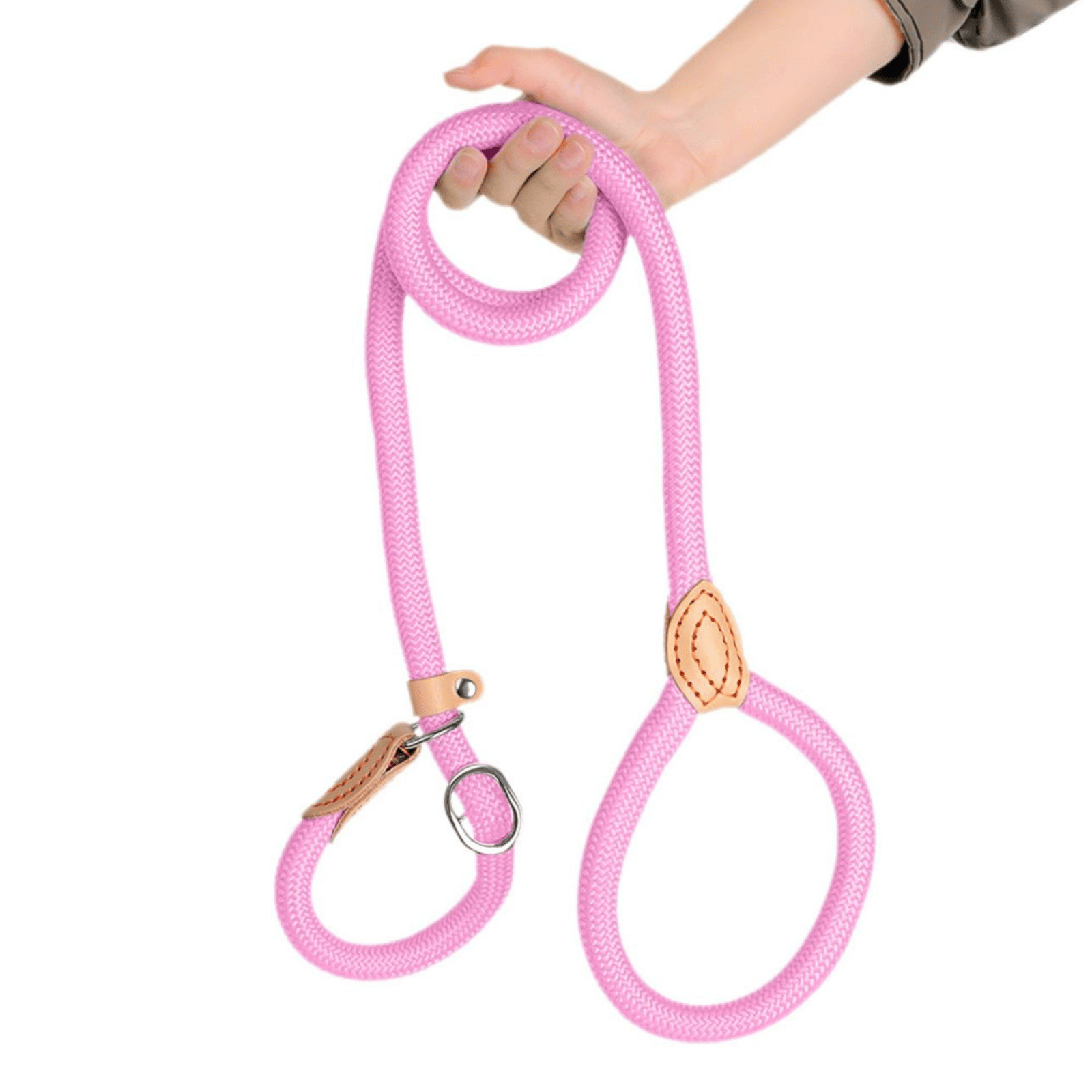 Dailypets Adjustable Slip Lead for Medium & Large Dogs with Heavy-Duty Braided Rope