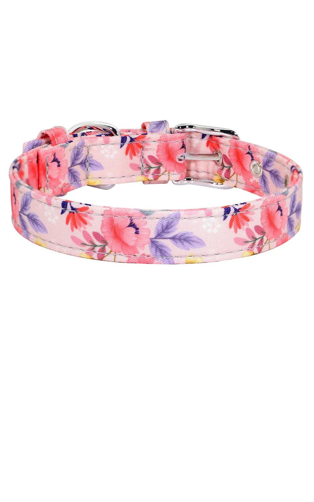 Collier pour chien en nylon style bohème floral