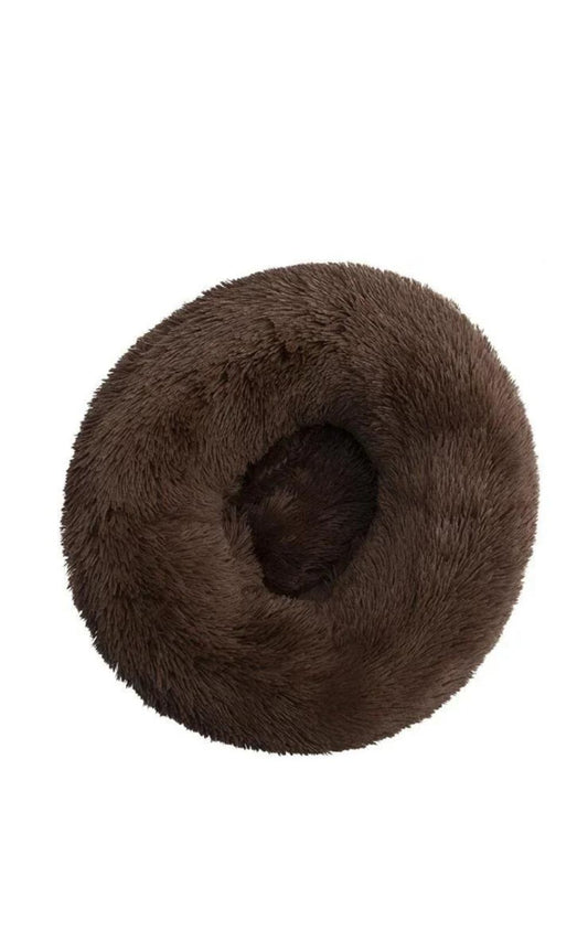 Coussin marron foncé pour chat en peluche 100% coton lavable en machine