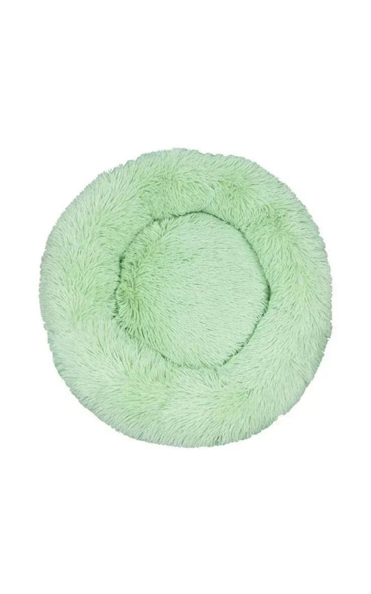 Coussin vert clair pour chat en peluche 100% coton lavable en machine