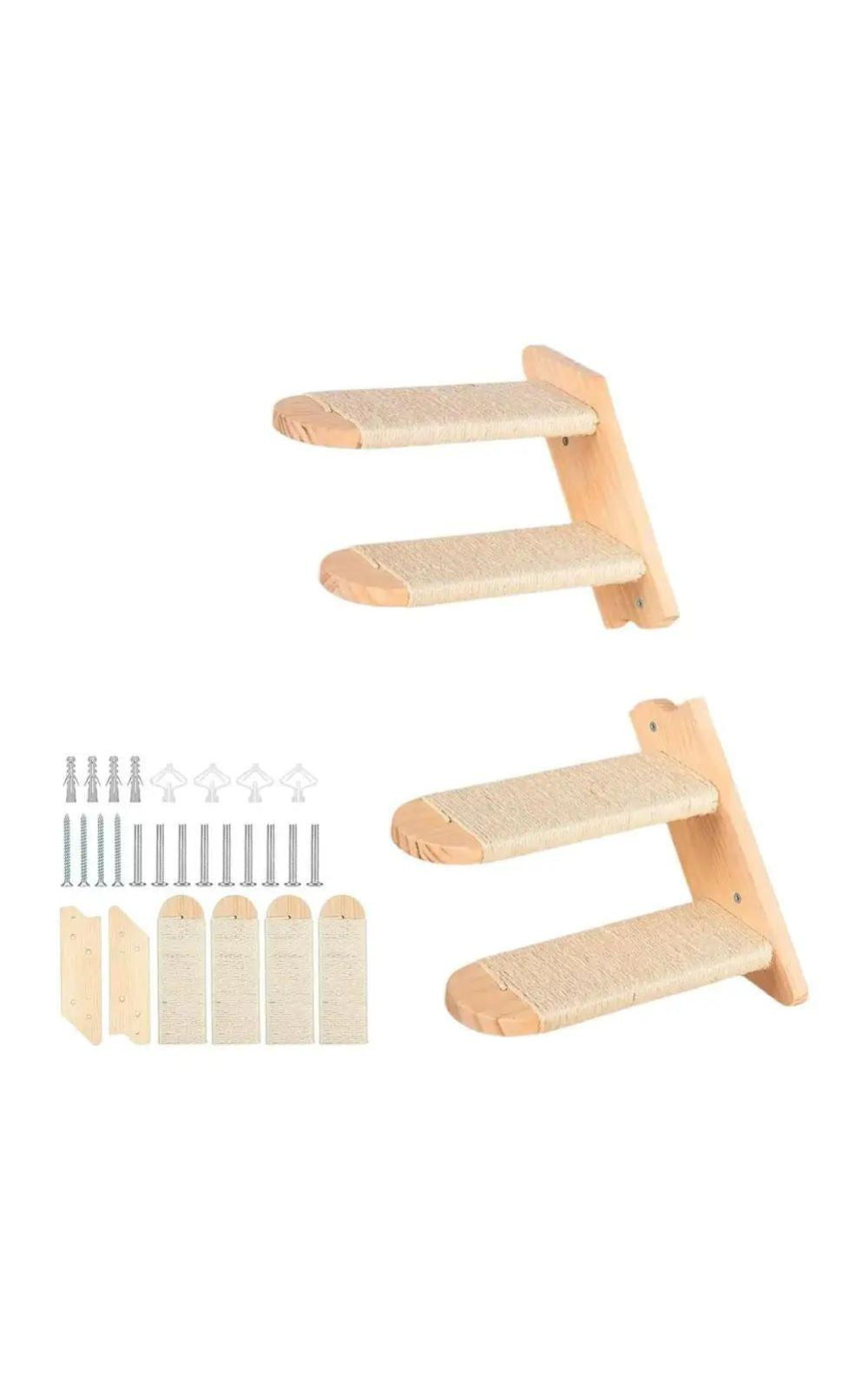 Escalier d'escalade en bois et sisal pour chat avec fixation murale