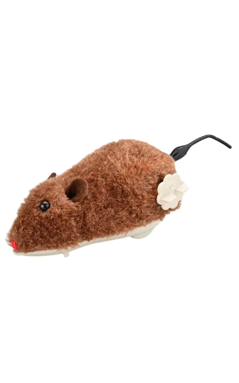 Souris interactif mécanique à ressort en peluche pour chat