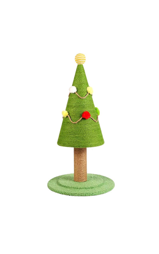 Arbre de Noël à griffer avec balle en peluche pour chat