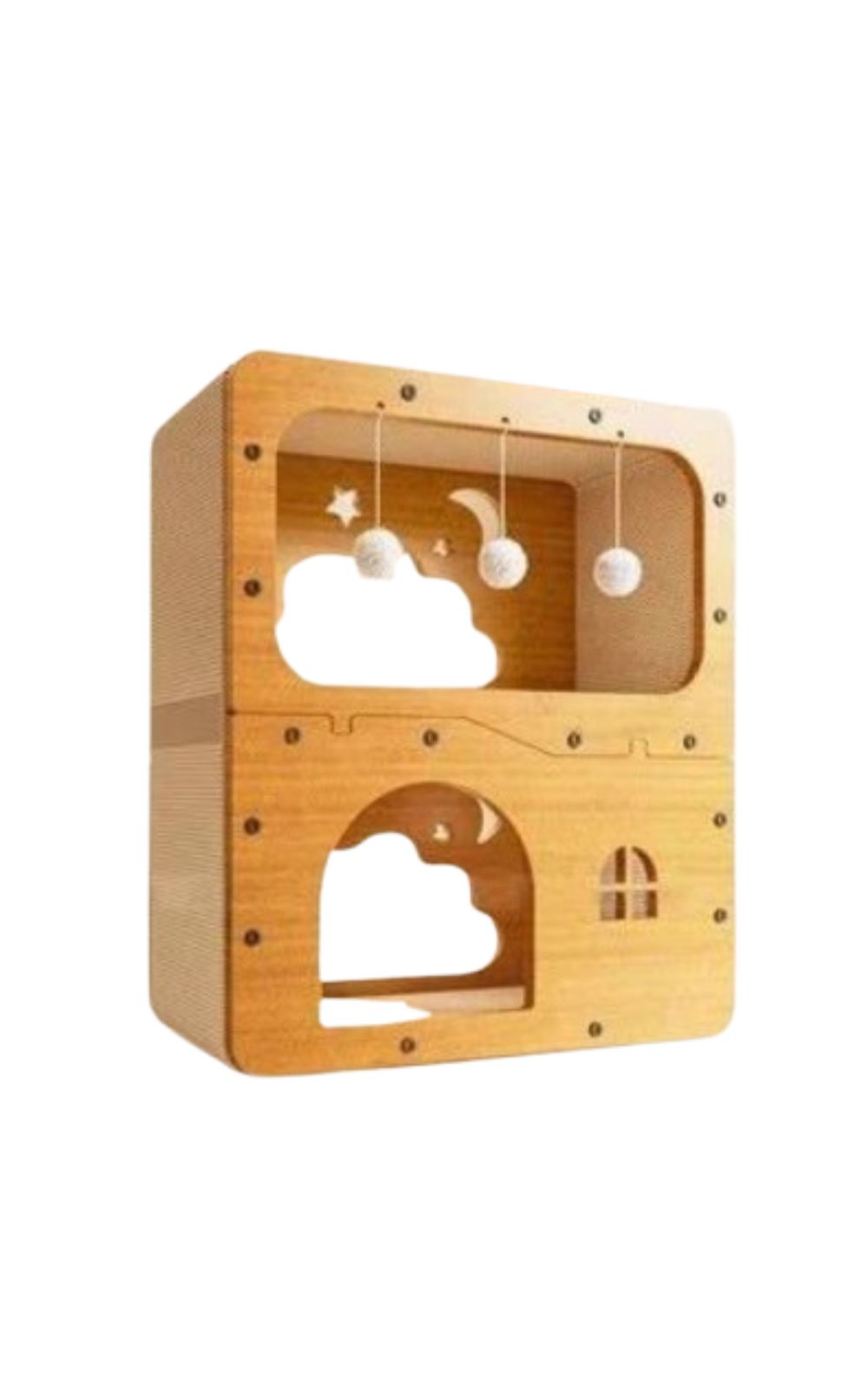 Maison universelle en bois pour chat avec jeux et griffoirs