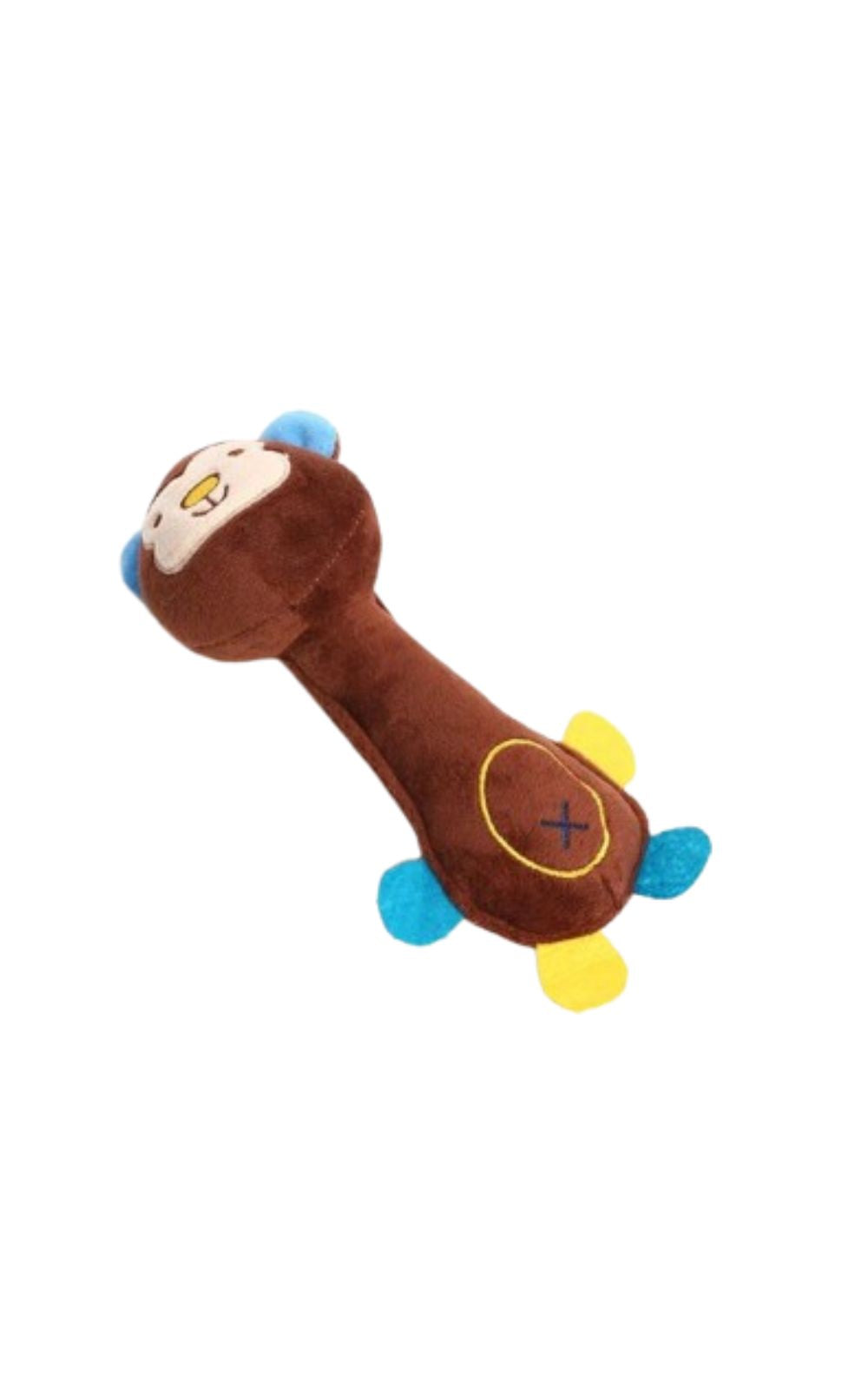 Jouet singe en peluche couineur pour chien