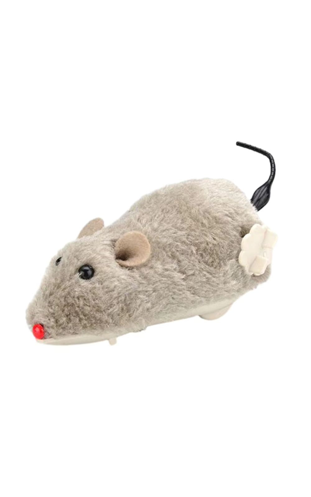 Souris interactif mécanique à ressort en peluche pour chat