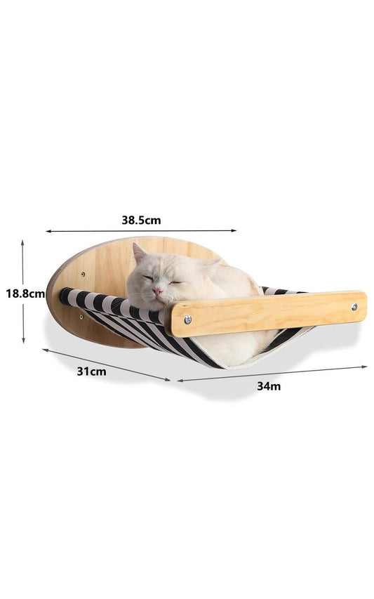 Plate-forme mural multi accessoires en bois pour chat