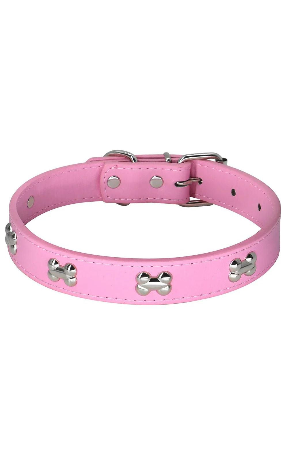 Collier réglable en cuir souple pour chien, chiot, accessoires en os mignons