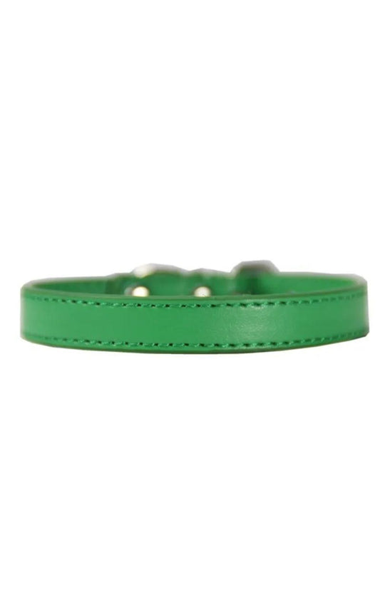 Collier en cuir réglable vert avec boucle en alliage pour chien, chiot