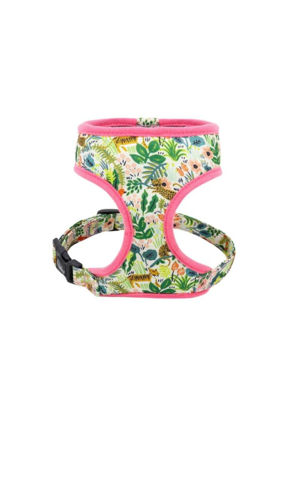 Ensemble harnais et laisse pour chien motifs floraux