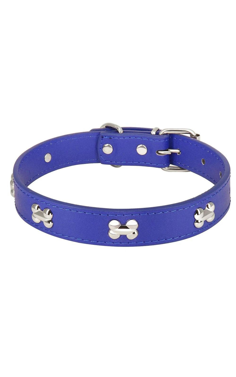 Collier réglable en cuir souple pour chien, chiot, accessoires en os mignons