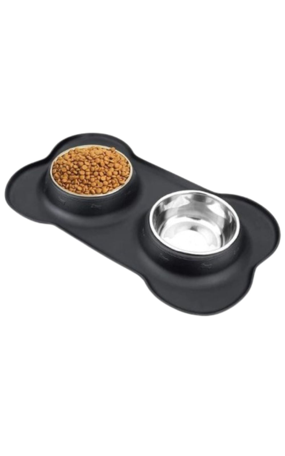 Gamelle double antidérapante avec tapis en silicone pour chien