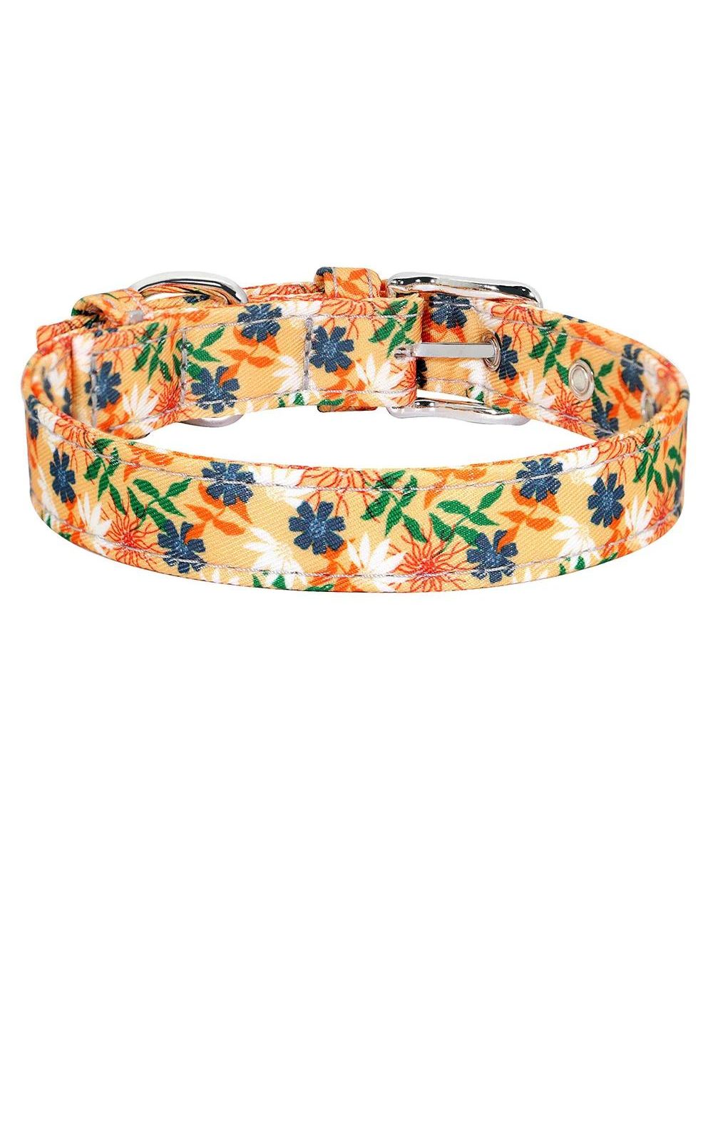 Collier pour chien en nylon style bohème floral