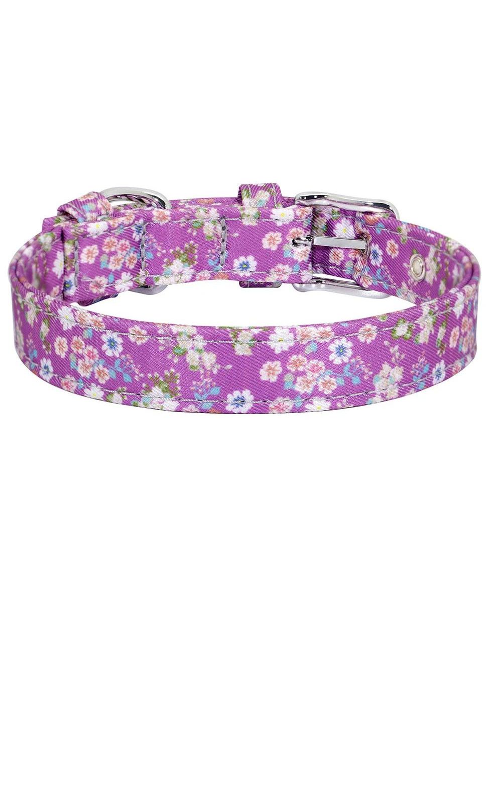 Collier pour chien en nylon style bohème floral