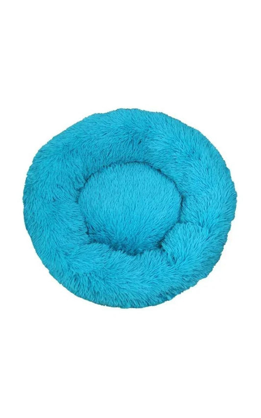 Coussin bleu pour chien en peluche 100% coton lavable en machine