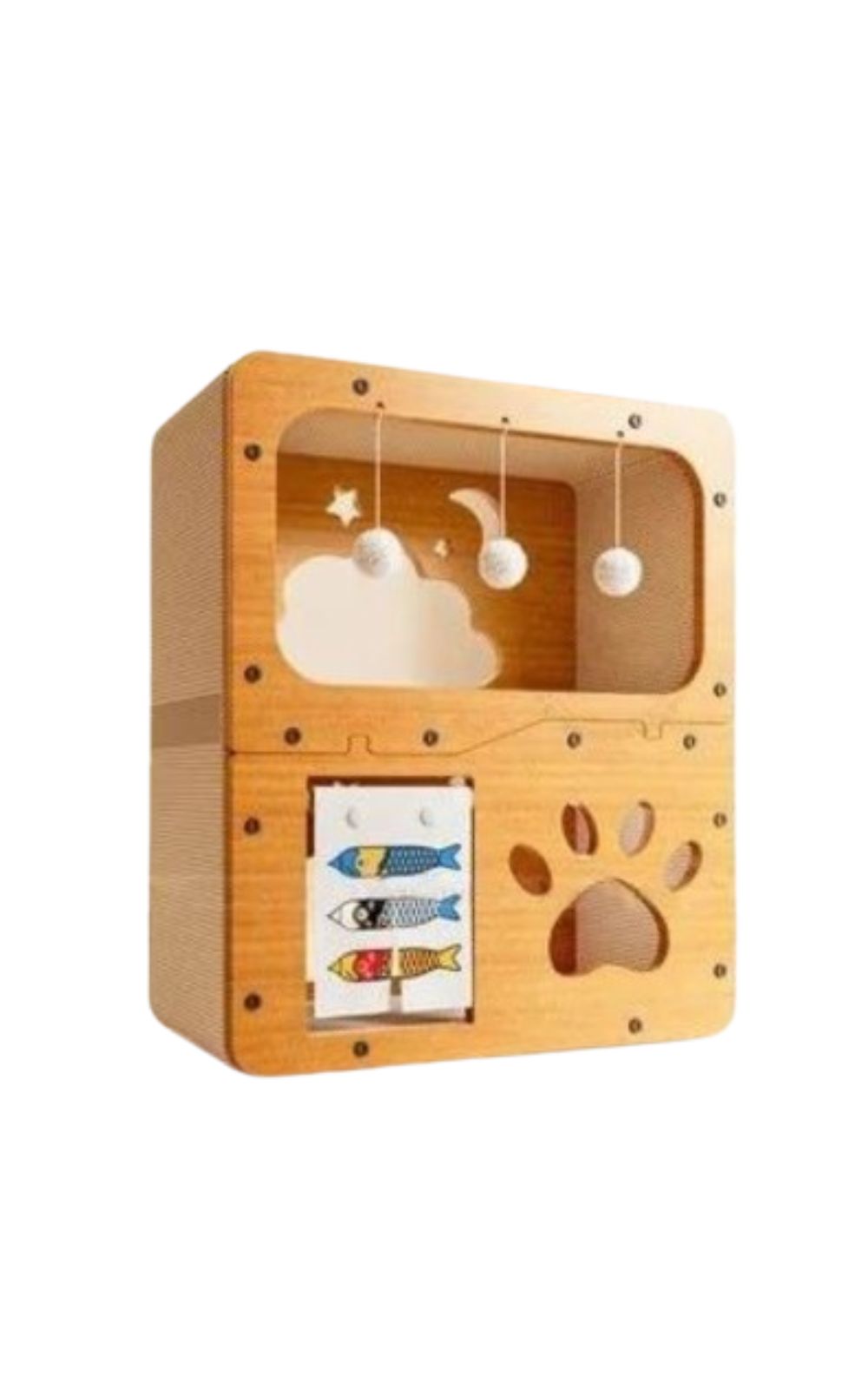 Maison universelle en bois pour chat avec jeux et griffoirs