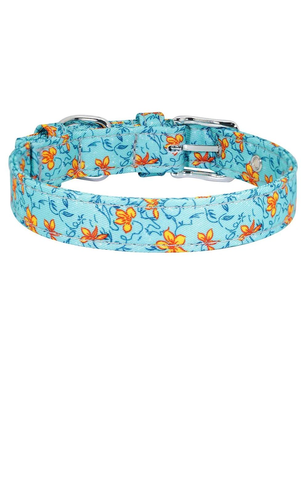 Collier pour chien en nylon style bohème floral