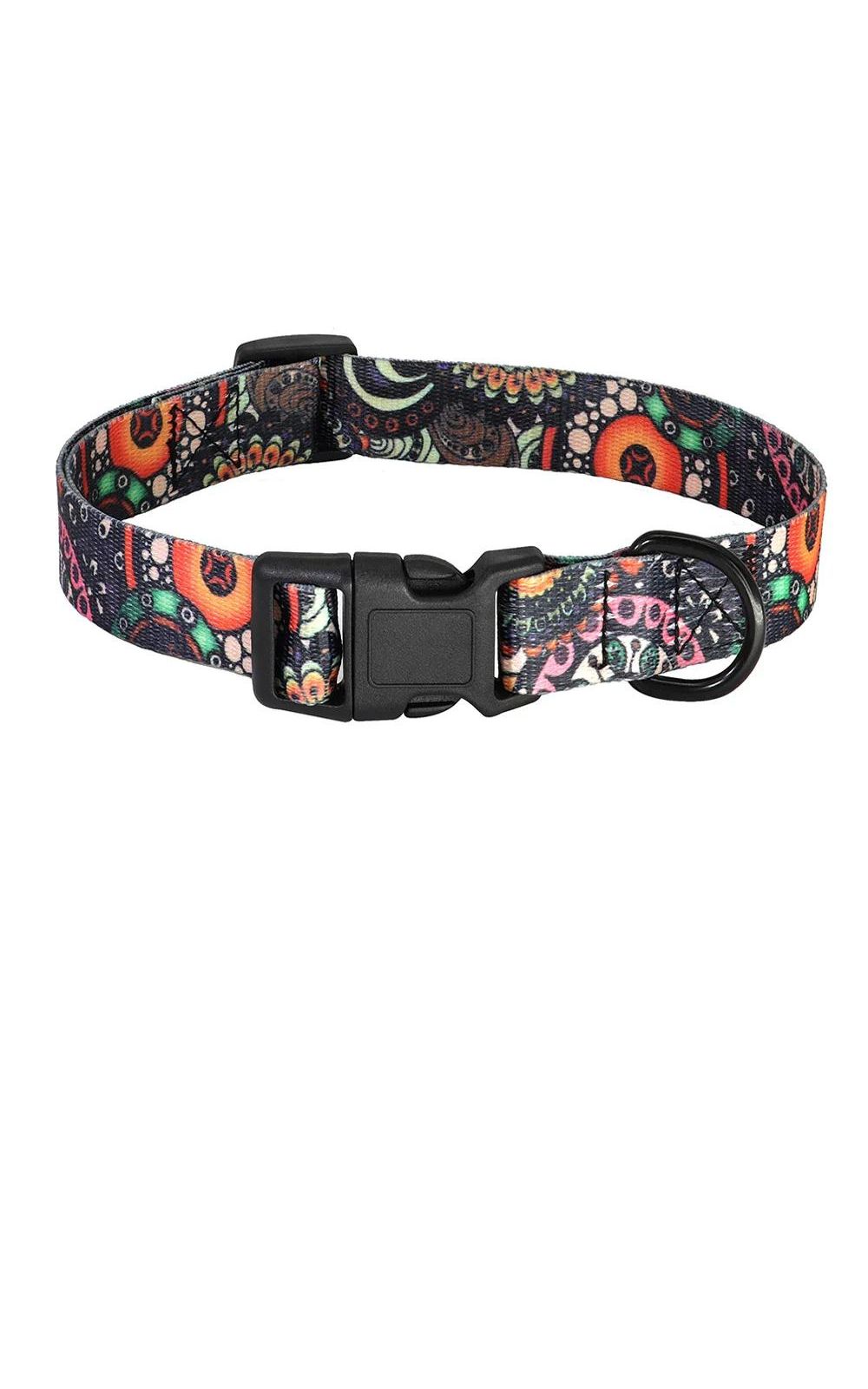 Collier pour chien en nylon style bohème floral