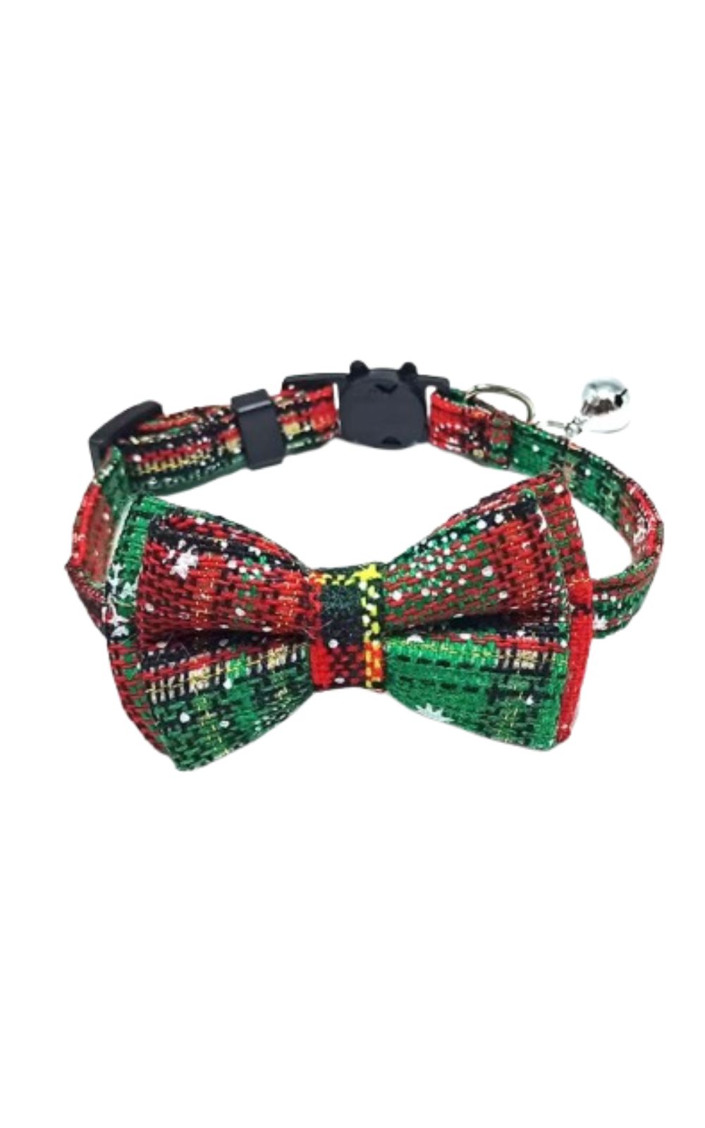 Collier de Noël pour chat réglable avec nœud papillon et clochette