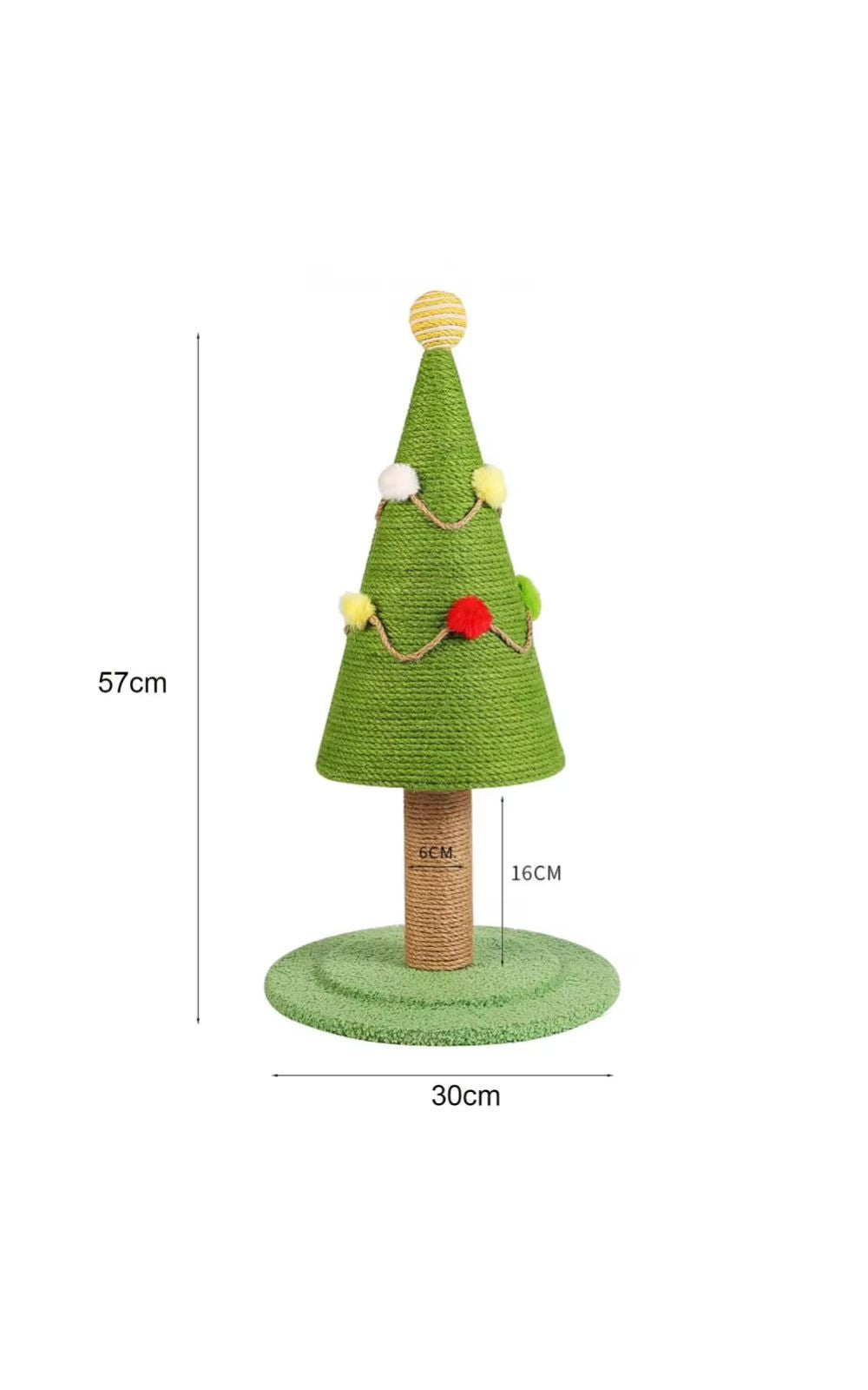 Arbre de Noël à griffer avec balle en peluche pour chat