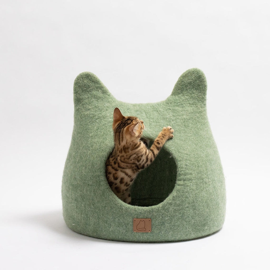 Dailypets Luxury Cat Cave Bed, Wool Hideout for Cozy Indoor Naps