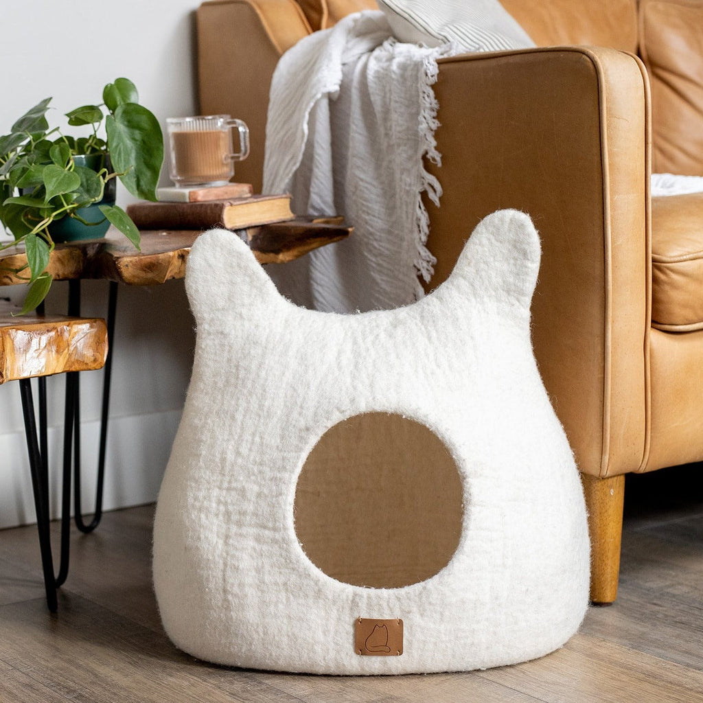 Dailypets Enclosed Felted Wool Cat Cave Bed