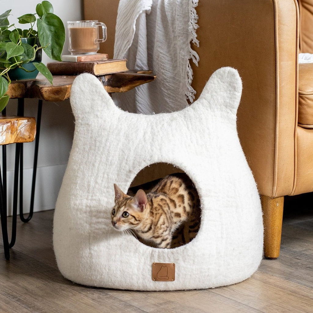 Dailypets Luxury Felted Wool Cat Cave for Indoor Cats