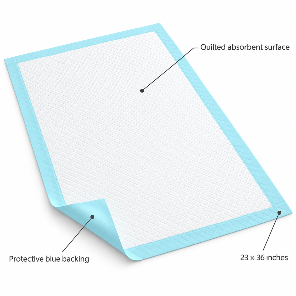 POUPIPETS Disposable Underpads – 100 Pack XL 23x36 in Extra Absorbent Leakproof Pet Pads