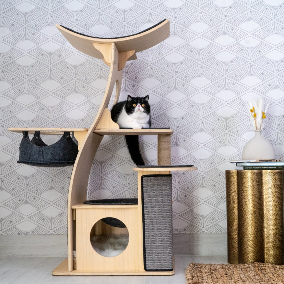 Dailypets Wooden Cat Tower with Observation Perch