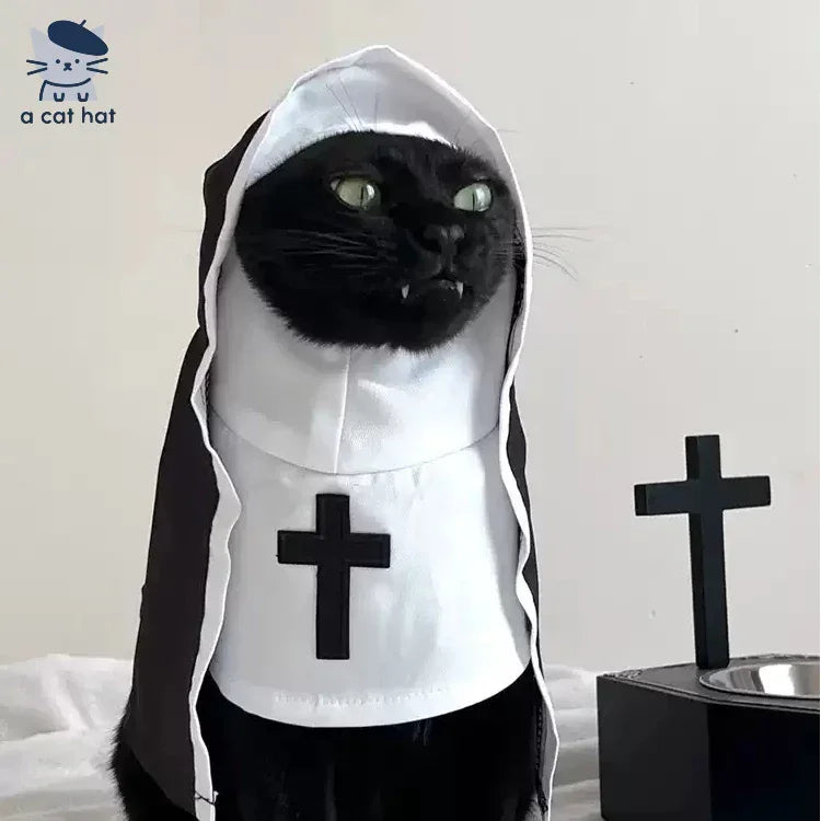 Dailypets Monastic-Inspired Cat Costume for Photo Sessions and Dress-Up