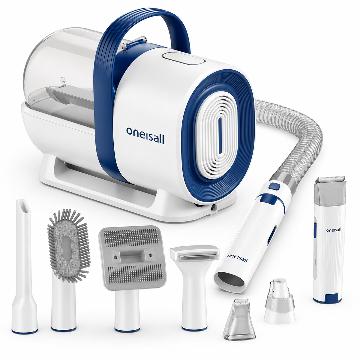 POUPIPETS Dog Grooming Vacuum – 7-in-1 Pet Grooming Kit with Low Noise & Hair Clippers