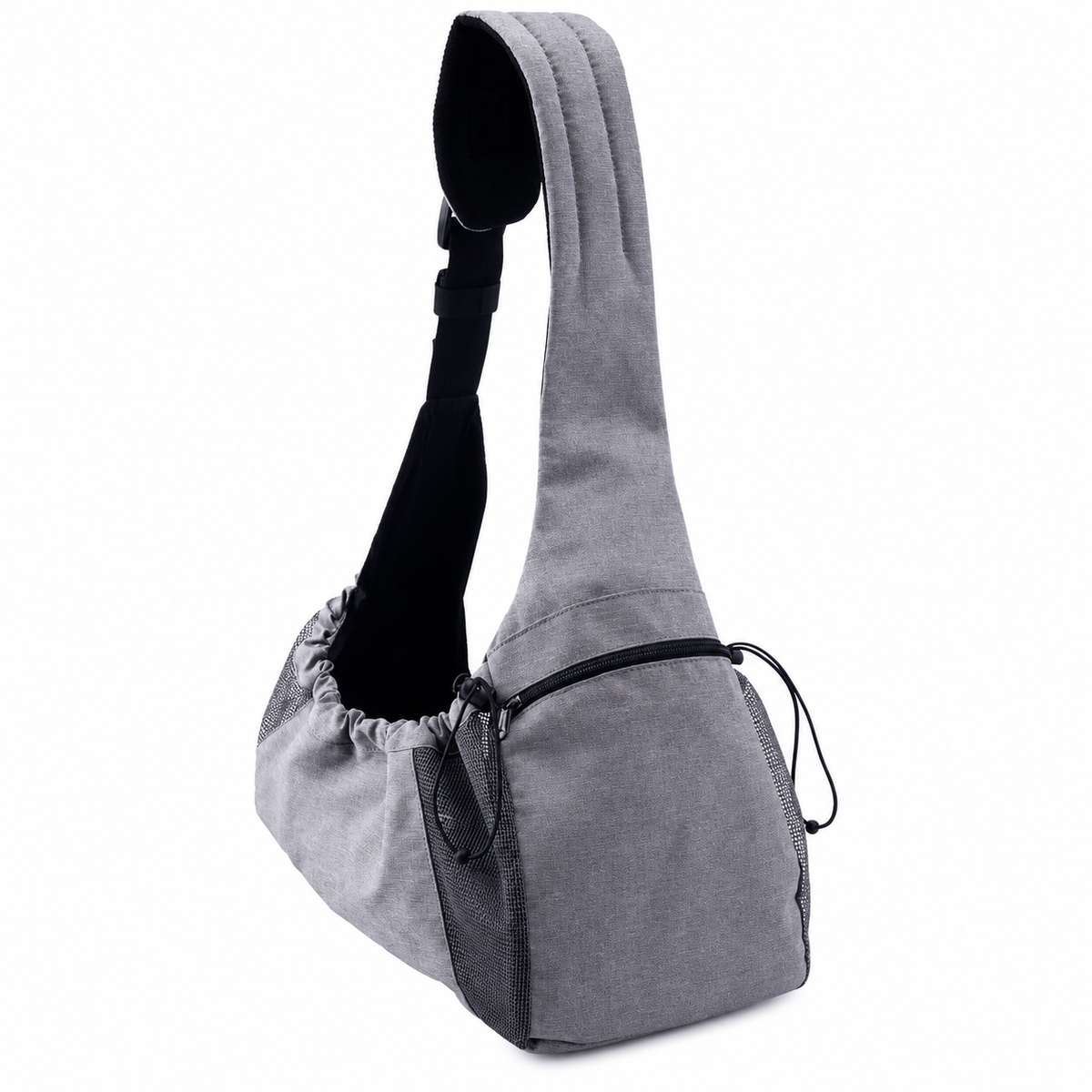 Poupipets Hands-Free Small Dog Carrier with Mesh Sides and Secure Drawstring Top