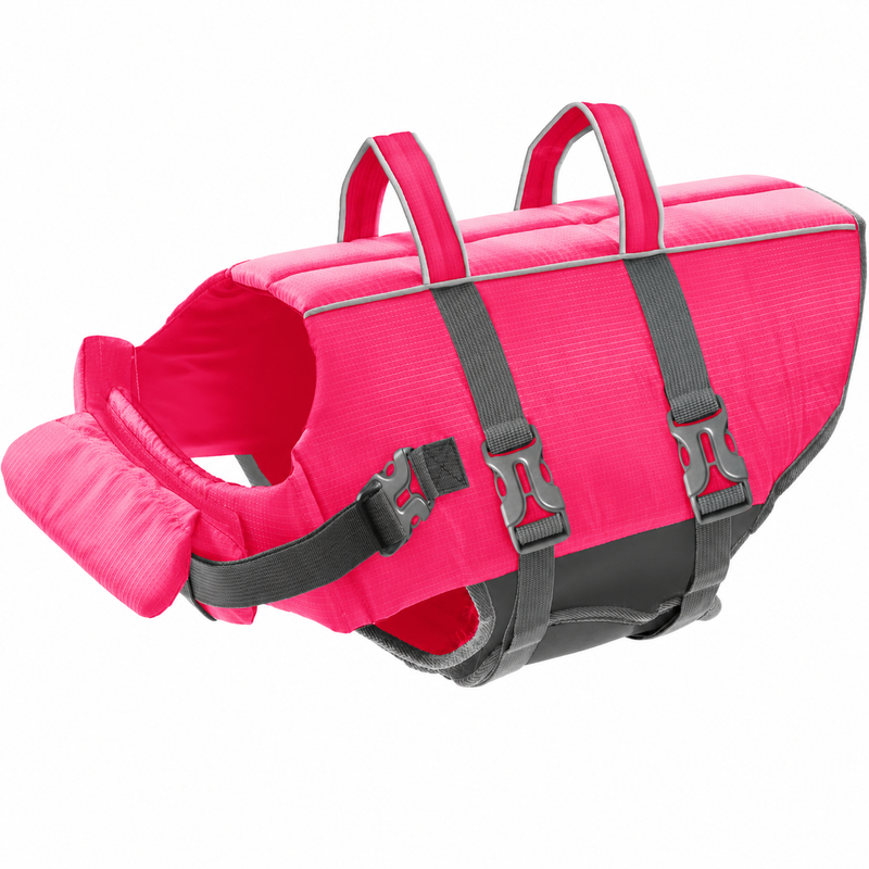 Poupipets Camouflage Dog Life Jacket with Front Float, Rescue Handle and Reflective Trim