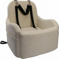 Poupipets Washable Dog Booster Seat with Raised Cushion and Anti-Slip Travel Base