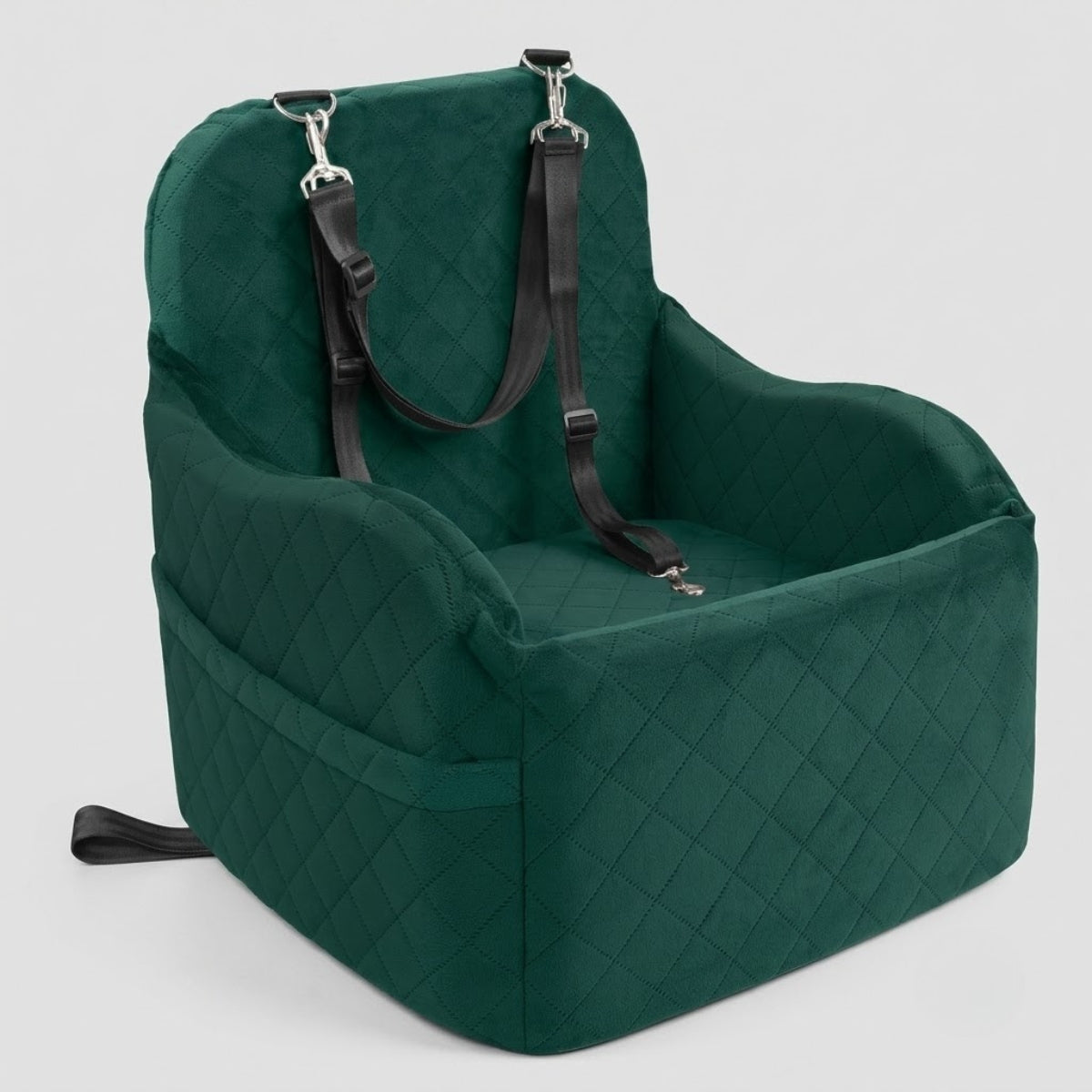 Poupipets Washable Dog Booster Seat with Raised Cushion and Anti-Slip Travel Base