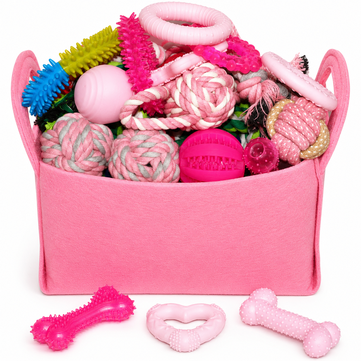 Dailypets 20 Piece Puppy Toy Set with Rope Toys Teething Rings Rubber Chews and Treat Toy
