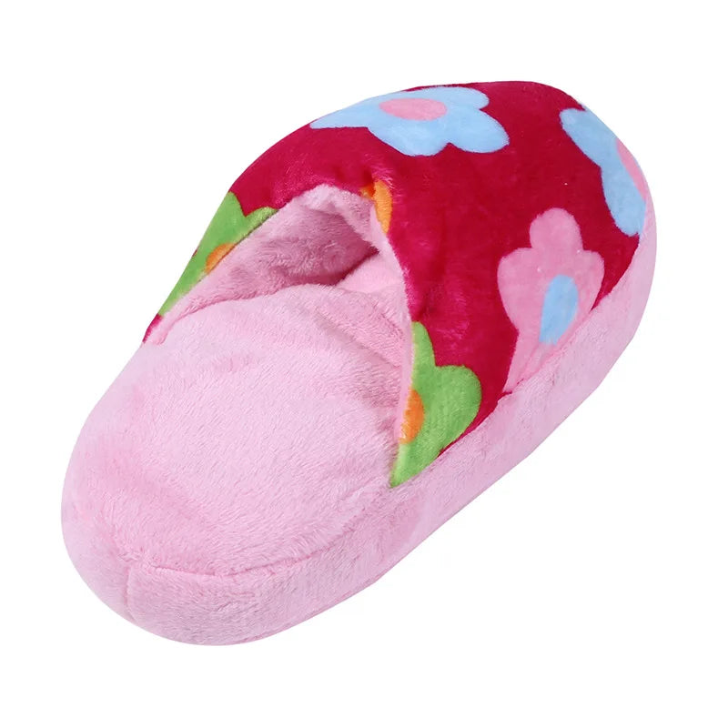 Dailypets Plush Squeaky Dog Toy Cute Slipper Fetch Toy
