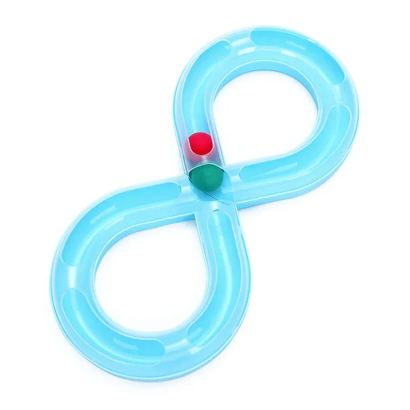 Dailypets Interactive Figure-8 Ball Track Toy for Cats with Rolling Ball Activity