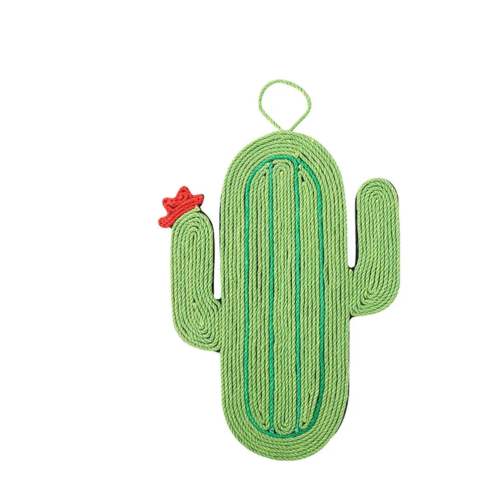 Dailypets Hanging Sisal Scratching Mat for Cats with Decorative Cactus Style Design