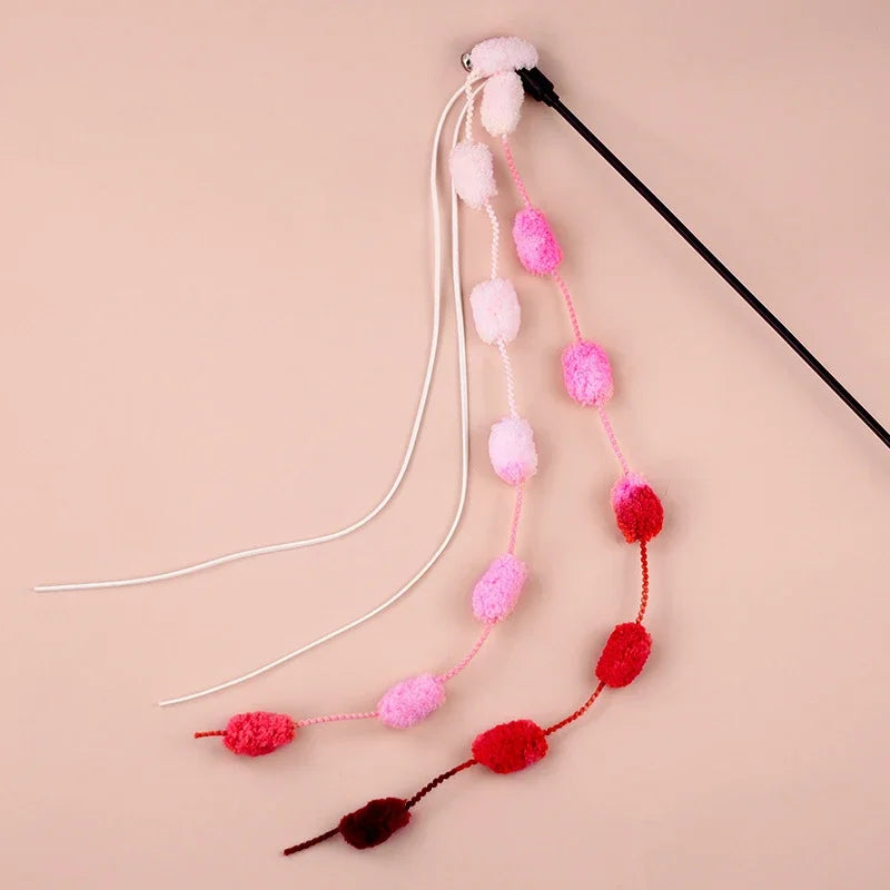 Dailypets Interactive Cat Wand with Tassel Teaser & Bell for Indoor Hunting Games