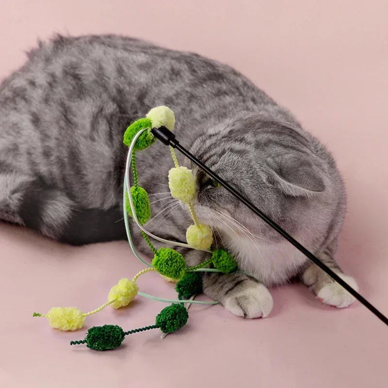 Dailypets Interactive Cat Wand with Tassel Teaser & Bell for Indoor Hunting Games
