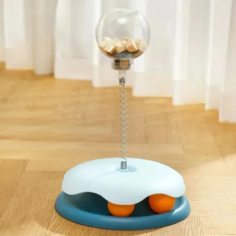 Dailypets Interactive Food Dispensing Cat Toy with Self-Righting Wobble Design
