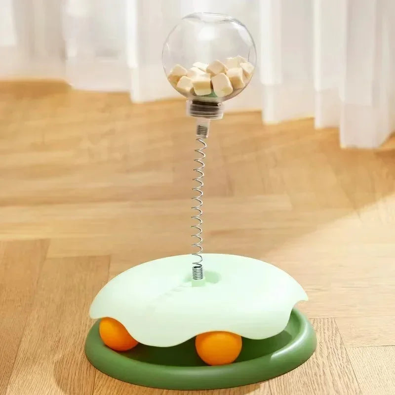 Dailypets Interactive Food Dispensing Cat Toy with Self-Righting Wobble Design