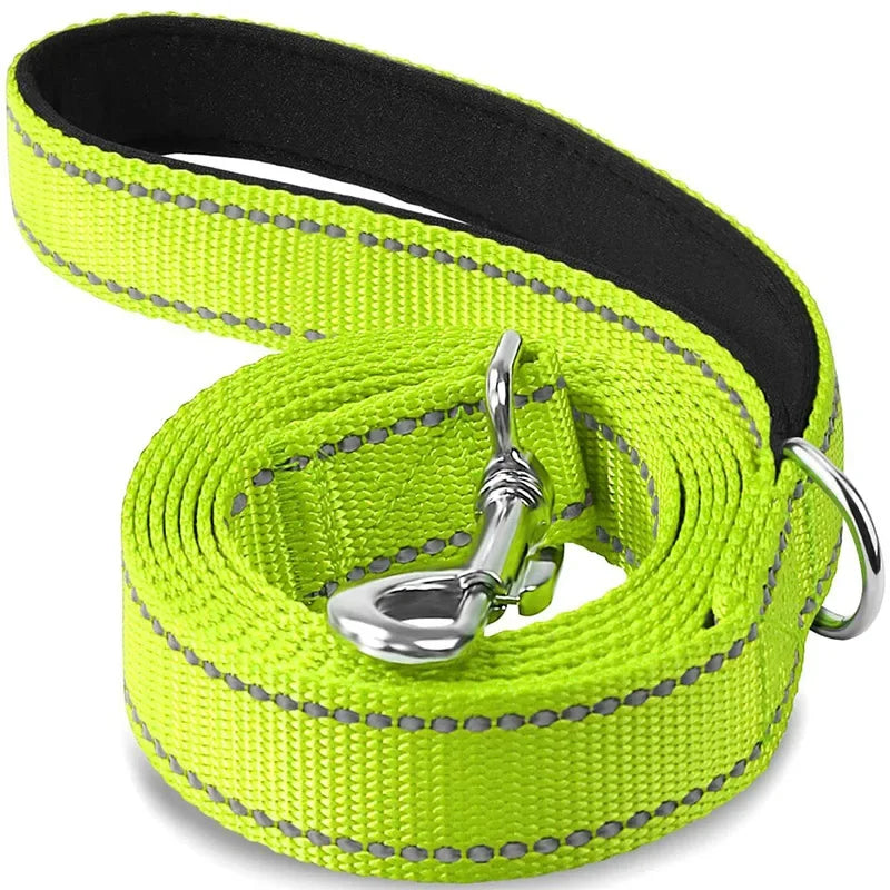 Dailypets Reflective Nylon Dog Leash with Comfortable Grip for Safe Day and Night Walks
