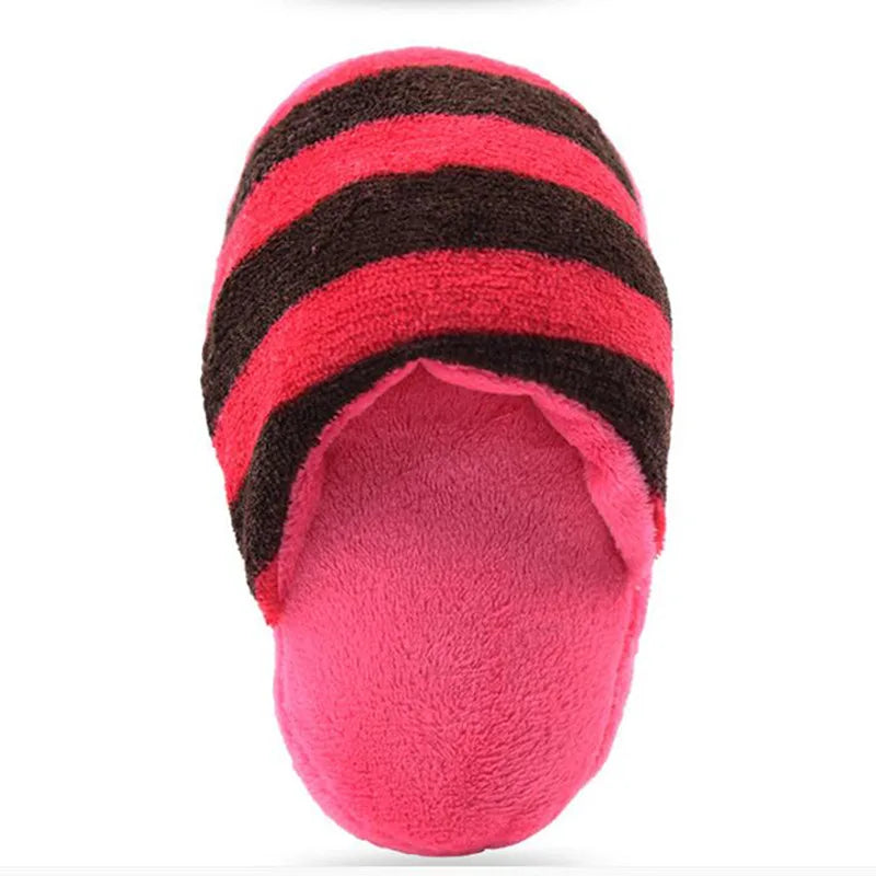 Dailypets Plush Squeaky Dog Toy Cute Slipper Fetch Toy