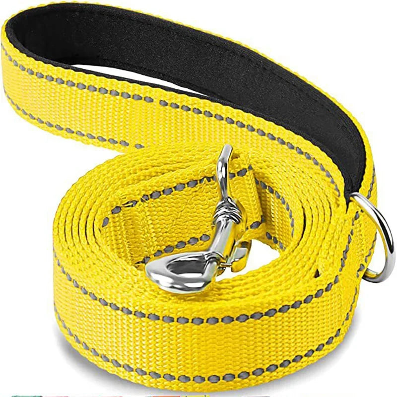 Dailypets Reflective Nylon Dog Leash with Comfortable Grip for Safe Day and Night Walks