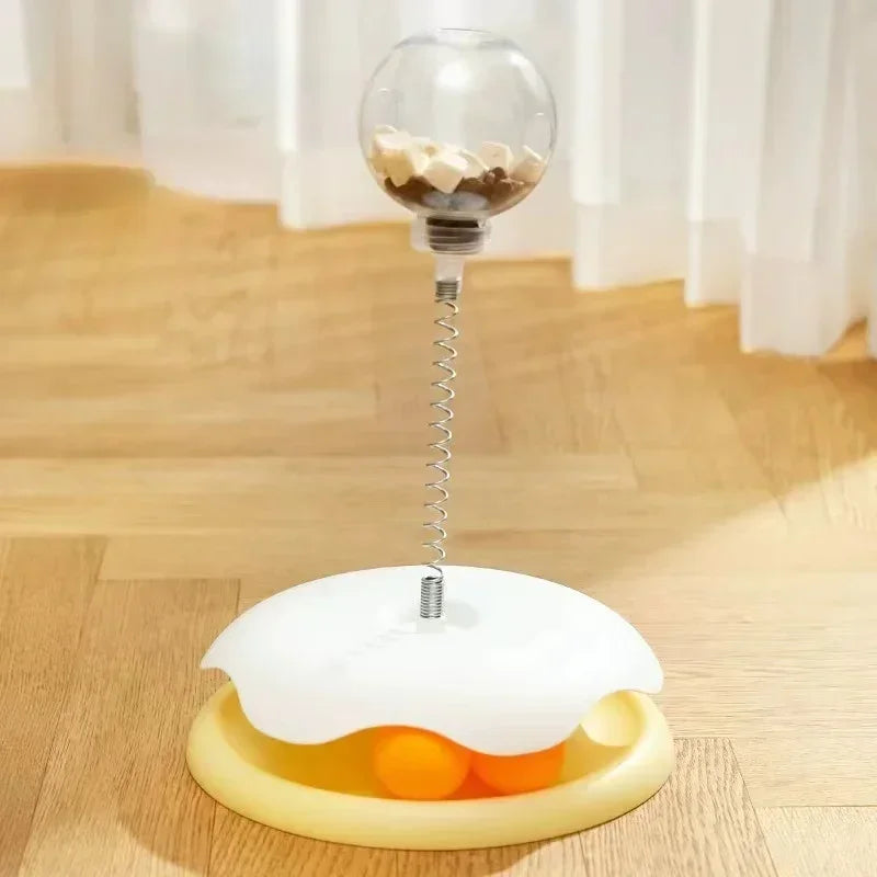 Dailypets Interactive Food Dispensing Cat Toy with Self-Righting Wobble Design