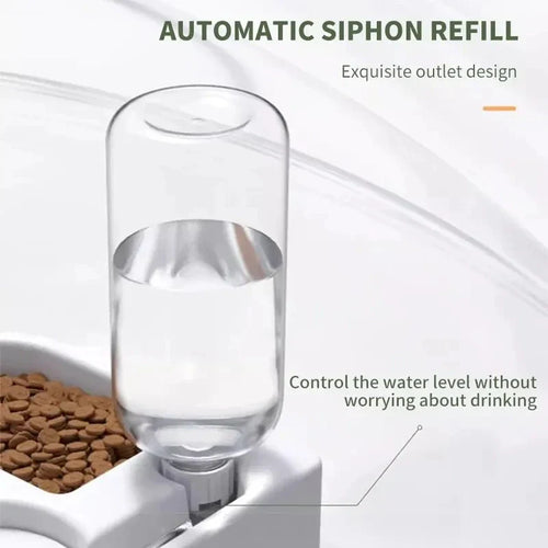 Poupipets Automatic Water & Food Bowl – Pet Feeder with Refill Bottle
